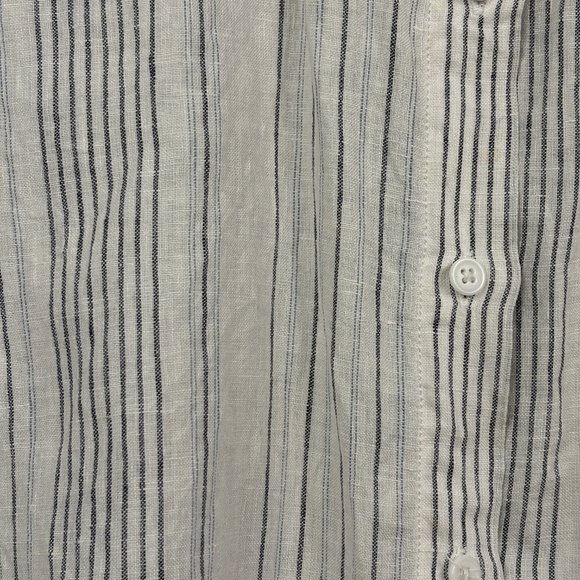 Garnet Hill Womens Long Sleeve Linen Button Up Shirt Sz M Breathable Coastal - Picture 4 of 12